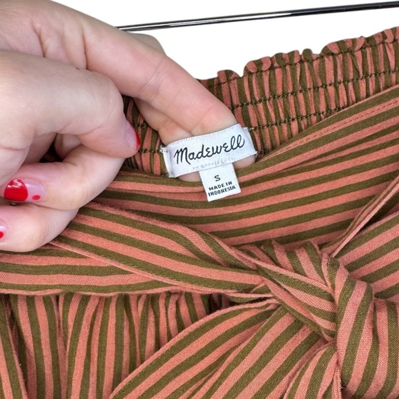 Madewell Striped Paperbag Skirt with Waist Ties - Picture 3 of 5